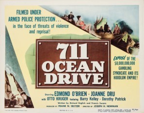 711 Ocean Drive movie poster (1950) wood print