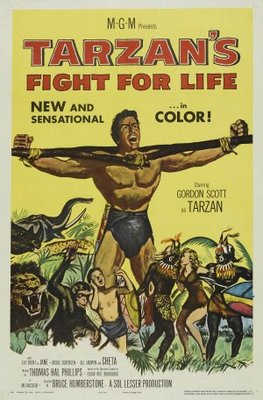 Tarzan's Fight for Life movie poster (1958) metal framed poster