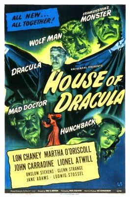 House of Dracula movie poster (1945) wood print