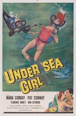 Undersea Girl movie poster (1957) metal framed poster