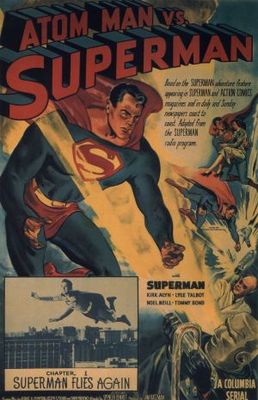 Atom Man Vs. Superman movie poster (1950) wood print