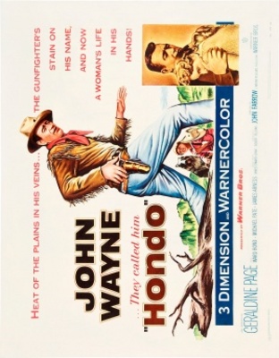 Hondo movie poster (1953) wooden framed poster