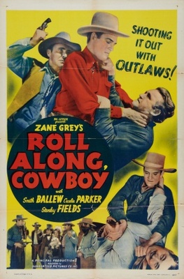 Roll Along, Cowboy movie poster (1937) wood print