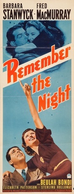 Remember the Night movie poster (1940) wooden framed poster