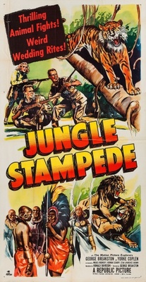 Jungle Stampede movie poster (1950) wooden framed poster