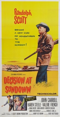 Decision at Sundown movie poster (1957) wooden framed poster
