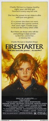 Firestarter movie poster (1984) wood print