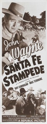 Santa Fe Stampede movie poster (1938) poster with hanger