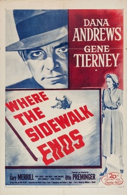 Where the Sidewalk Ends movie poster (1950) pillow