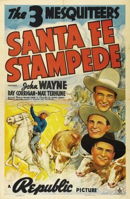 Santa Fe Stampede movie poster (1938) poster with hanger