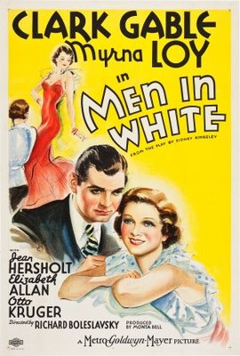 Men in White movie poster (1934) wood print