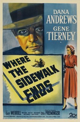 Where the Sidewalk Ends movie poster (1950) wood print