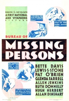 Bureau of Missing Persons movie poster (1933) metal framed poster