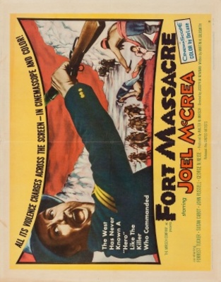 Fort Massacre movie poster (1958) metal framed poster