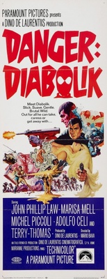 Diabolik movie poster (1968) wooden framed poster