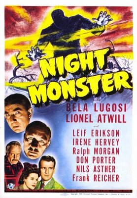 Night Monster movie poster (1942) pillow
