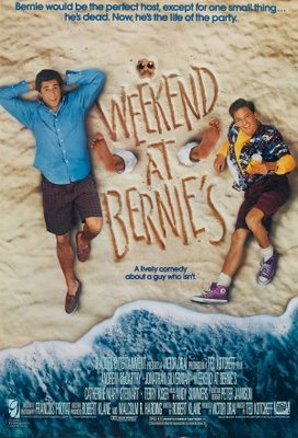 Weekend at Bernie's movie poster (1989) wooden framed poster