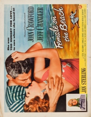 Female on the Beach movie poster (1955) wooden framed poster