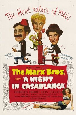 A Night in Casablanca movie poster (1946) metal framed poster