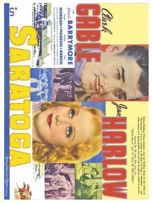 Saratoga movie poster (1937) wood print