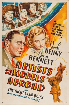 Artists and Models Abroad movie poster (1938) wood print