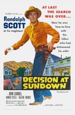 Decision at Sundown movie poster (1957) wood print