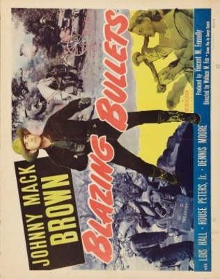Blazing Bullets movie poster (1951) wood print