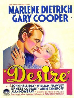 Desire movie poster (1936) wood print