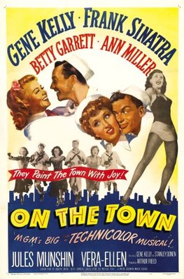 On the Town movie poster (1949) metal framed poster