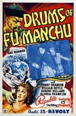 Drums of Fu Manchu movie poster (1940) poster with hanger
