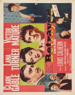 Betrayed movie poster (1954) poster with hanger