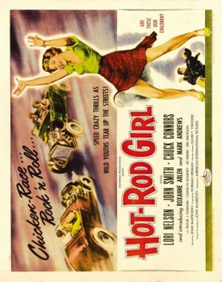Hot Rod Girl movie poster (1956) wooden framed poster
