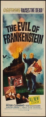 The Evil of Frankenstein movie poster (1964) wood print