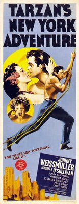 Tarzan's New York Adventure movie poster (1942) metal framed poster
