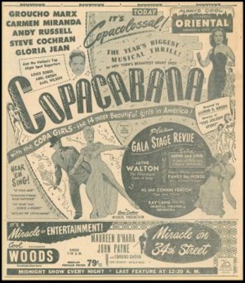 Copacabana movie poster (1947) metal framed poster
