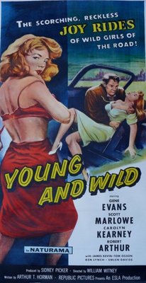 Young and Wild movie poster (1958) poster with hanger