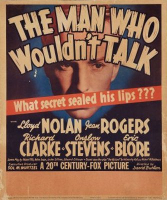The Man Who Wouldn't Talk movie poster (1940) wood print