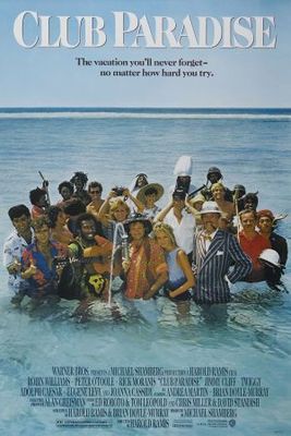 Club Paradise movie poster (1986) wood print