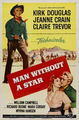 Man Without a Star movie poster (1955) wood print