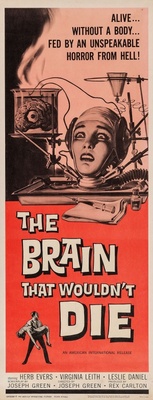 The Brain That Wouldn't Die movie poster (1962) metal framed poster