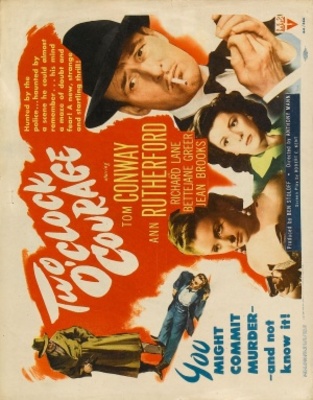 Two O'Clock Courage movie poster (1945) wooden framed poster