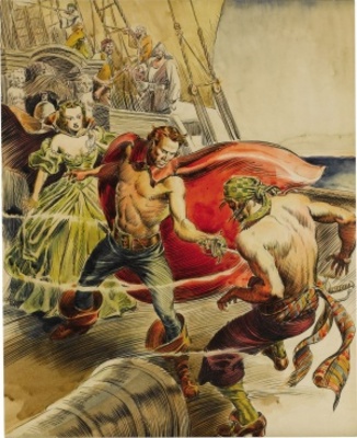 Captain Blood movie poster (1935) wooden framed poster