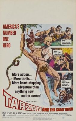 Tarzan and the Great River movie poster (1967) wooden framed poster