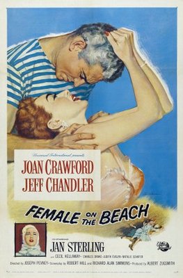 Female on the Beach movie poster (1955) wooden framed poster