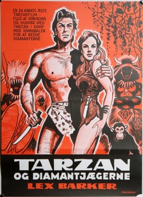 Tarzan's Savage Fury movie poster (1952) metal framed poster