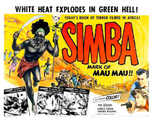 Simba movie poster (1955) wood print