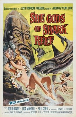 She Gods of Shark Reef movie poster (1958) wooden framed poster
