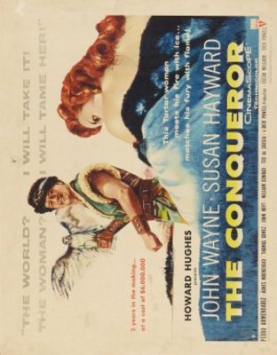The Conqueror movie poster (1956) wood print