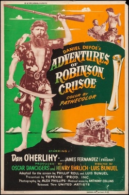 Robinson Crusoe movie poster (1954) wood print