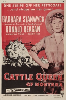 Cattle Queen of Montana movie poster (1954) metal framed poster